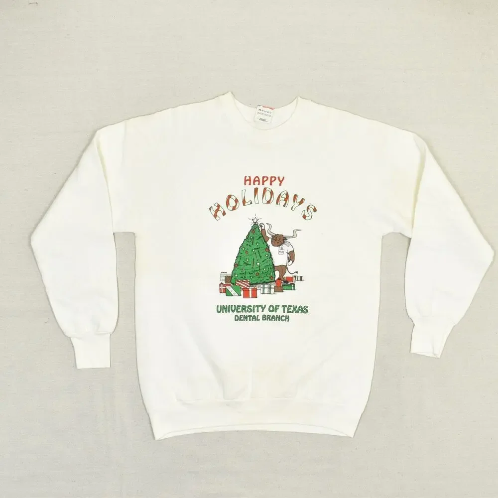 FOTL Women Sweathirt University of Texas Dental Branch Christmas VTG White L